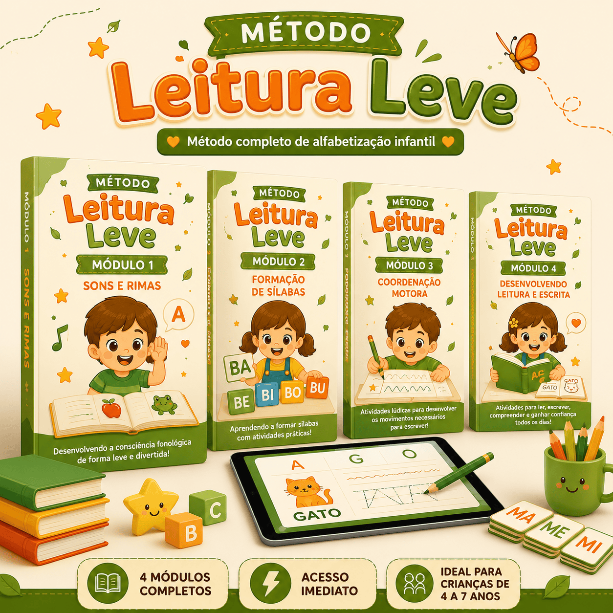 Método Leitura Leve — 4 módulos completos