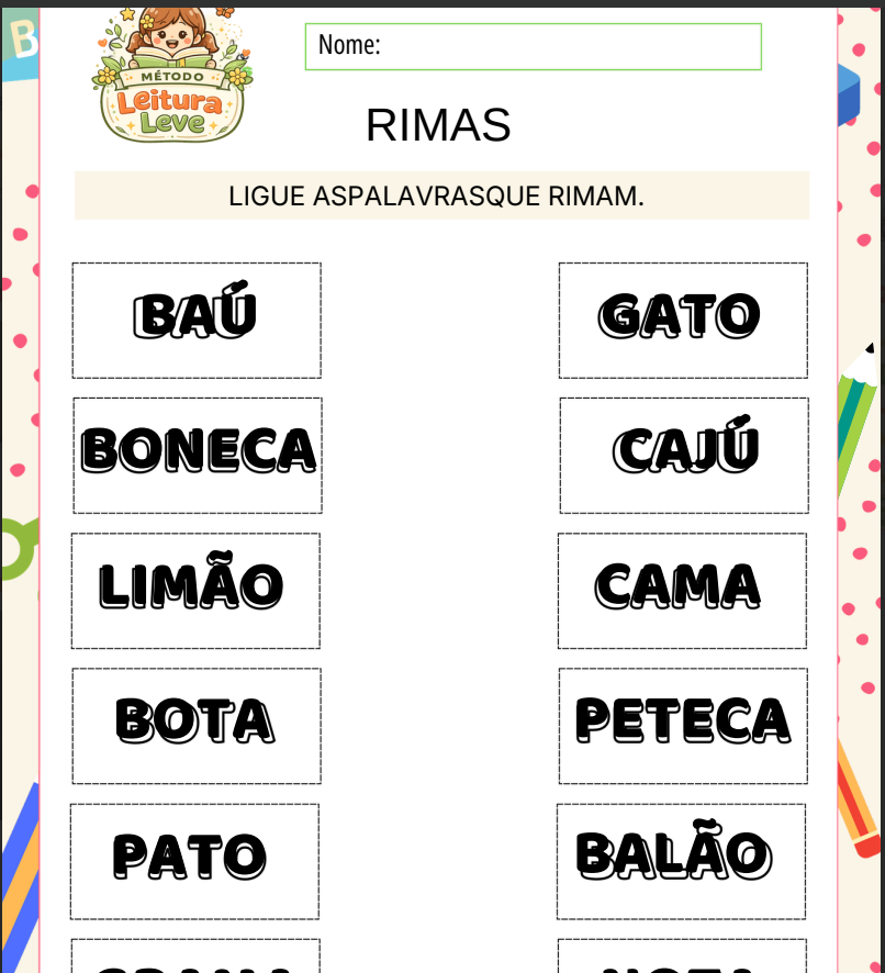 Atividade de rimas